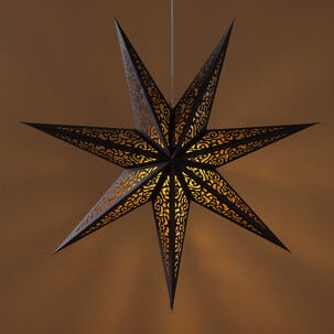 Stor adventsstjärna svart och guld papper, 70 cm