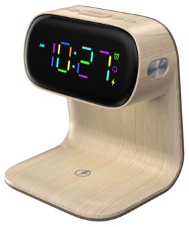 Väckarklocka digital med belysning och trådlös laddning Qi
