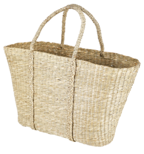 Stor flätad strandväska i strå