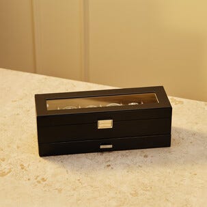 Klocklåda herr 6 klockor och tillbehör, konstläder