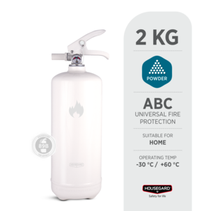 Houseguard lite brannslukningsapparat 2 kg, sort / hvitt