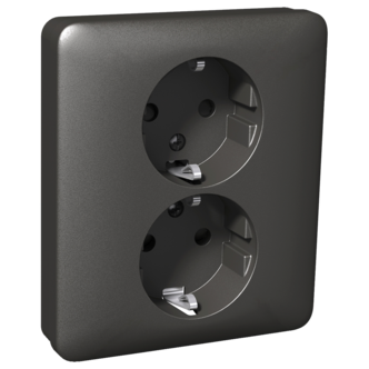 Schneider Exxact 2-veis innfelt vegguttak, antrasitt