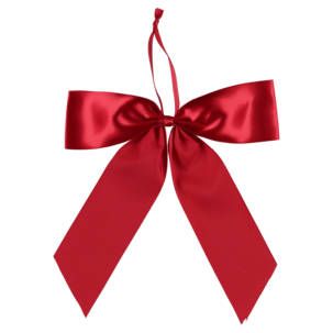 Julrosett satin med snöre röd 22 cm