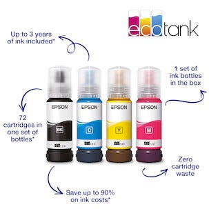 Epson EcoTank ET-2864 blekkskriver med blekk