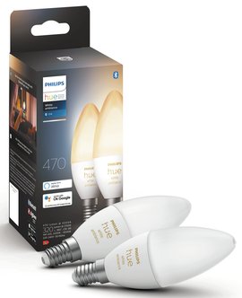 Philips Hue White Ambiance LED-pære E14 mignon 2-pakning