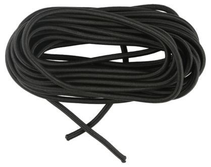 Elastiskt gummirep, svart, 6 mm x 10 m