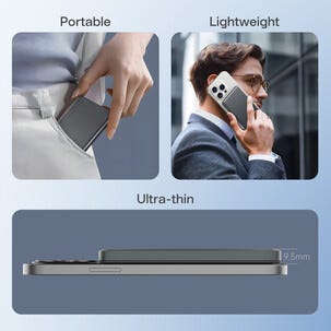 Trådløs magnetisk powerbank, 5000 mAh