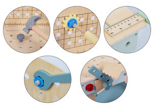 Arbetsbänk barn i trä, 46 delar, från 3 år