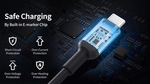 USB-A- till USB-C-kabel med display 60 W, 1 m