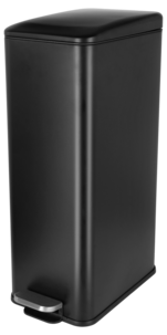 Rektangulær pedalbøtte på 20 liter, svart