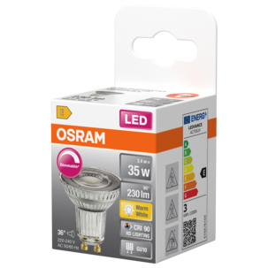 Osram LED reflektorpære GU10 2,4 W varmhvit dimbar