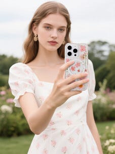 Anmiki mobildeksel Flower for iPhone 17e / 16e / 15 / 14 / 13
