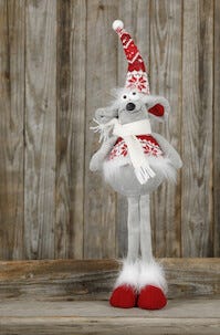 Råtta dekorationsfigur i textil 60 cm