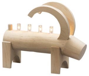 Konstsmide Julbock adventsljusstake trä, 5 ljus, dimbar