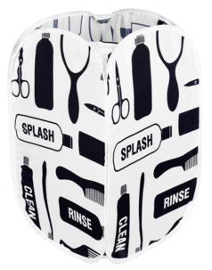 Tvättkorg svart/vit