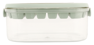 Isbitform med lokk, isboks og skje