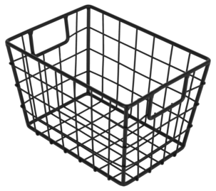 Trådkorg i metall, förvaringskorg svart