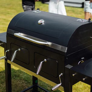 Landmann XXL stor kolgrill med lock och kolgrillsvagn