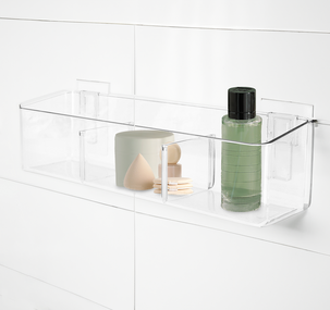 Baderomshylle med 3 rom, selvklebende, klar plast