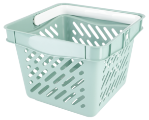 Kundekurv i plast mini, med håndtak, 27 x 27 x 21 cm