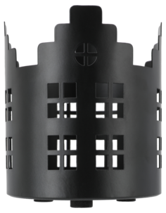 Ljuslykta hus i metall, svart