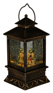 Lykta med vinterlandskap LED