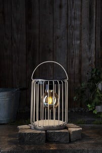 Northlight solcellelykt kurvlykt sylinder, grå