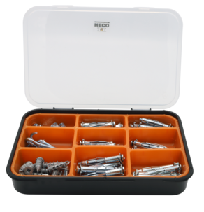 Heco sortimentslåda gipsmontage expander, 53 delar