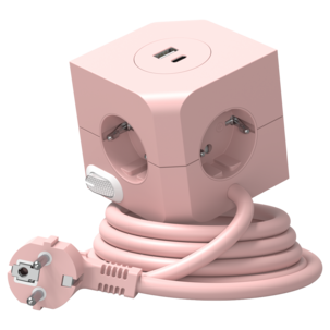 Cube Jatkojohto kuutio, USB-A, USB-C ja virtakytkin