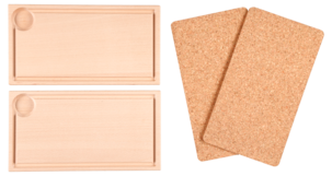 Planksteksbrädor med underlägg, 2-pack