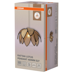 Osram Lotus Kattovalaisin rottinki 48 cm E27 ruskea
