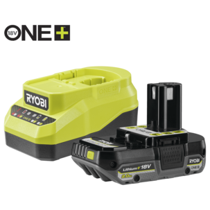 Ryobi batteri og lader 18 V 2,0 Ah ONE+, RC18120A-120C