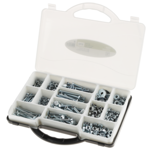 Ruuvi-, mutteri- ja aluslaattalajitelma