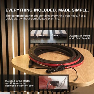 Osram LED-list til akustikkpanel, startkit svart, 2,6 m