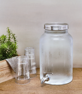 Glasburk med kran, 6 liter