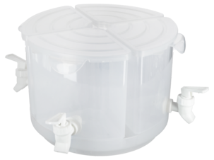 Drikkedispenser med 4 tappekraner, lokk og dreiebrett, 5,5 liter