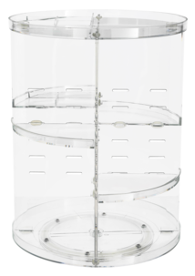 Roterende sminkeoppbevaring for bokser, flasker og sminkekoster