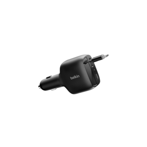 Belkin BoostCharge snabbladdare bil, USB-A, USB-C, 75 W