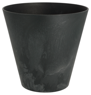Blomkruka med betongeffekt svart, 23 cm 