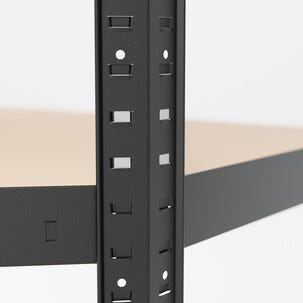 Hörnhylla metall för garage eller förråd, 5 hyllplan