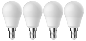 Klotlampa LED E14 2,2 W, varmvit, 4-pack