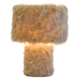 Nortlight Bonnie fluffig bordslampa, beige, 38 cm