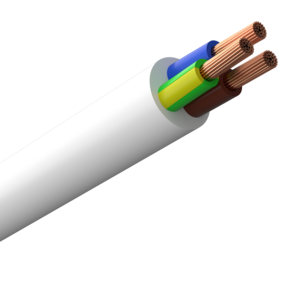 Amokabel RKK 3G0,75 tilkoblingskabel, hvit