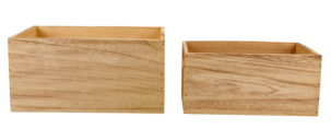 Trälådor  med handtag, 2-pack