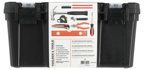 Verktygslåda med verktyg