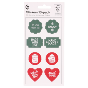 Klistremerker Homemade 16-pakning