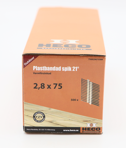 Heco maskinspik 21 grader, plastbandad, 500-pack