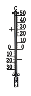 Väggtermometer utomhus, svart metall, 42 cm