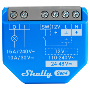 Shelly 1 Gen4 smart wifi-relé med Zigbee og Matter