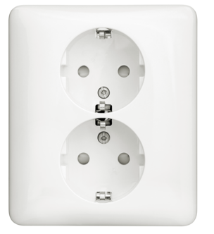 Schneider Exxact 2-vägs infällt vägguttag, 1-pack